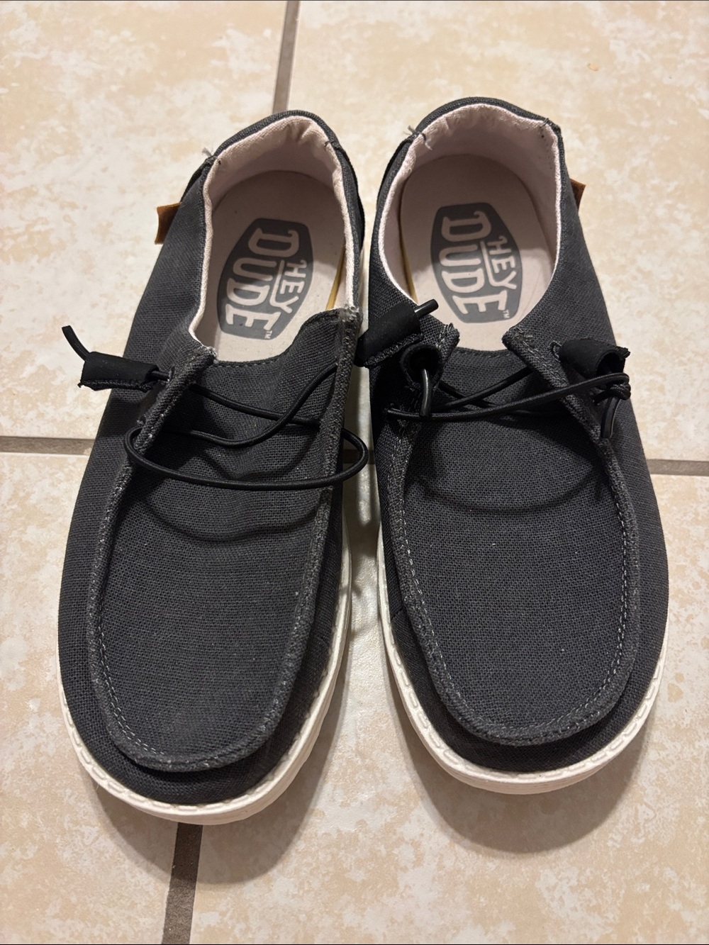 Hey Dude Grey Canvas Lightweight Slip-On Loafers
